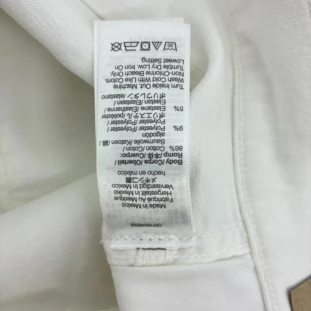 NWT Madewell Stovepipe High-Rise White Denim Jeans Women's size 30